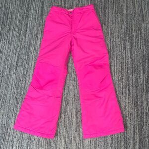 Faded Glory Girls Size Large Flare Wide Leg Snow Pants Hot Pink‎ Zip Fly